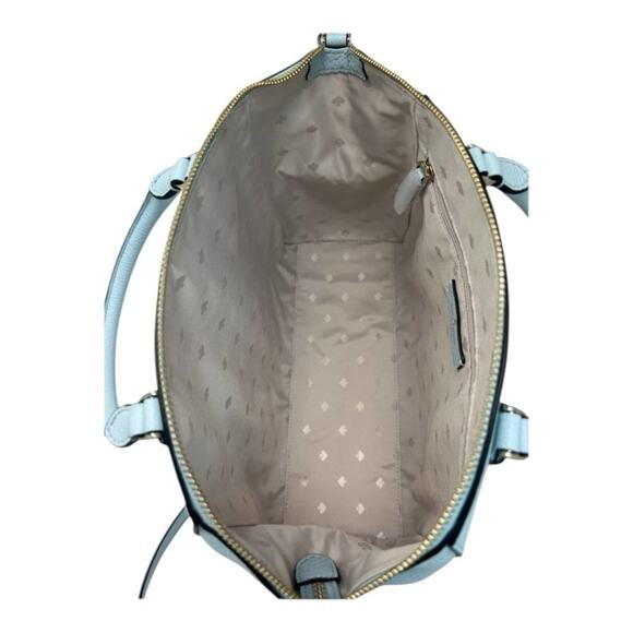 New Kate Spade Parker Pebbled Leather Satchel Frosty Sky Blue - Picture 10 of 16